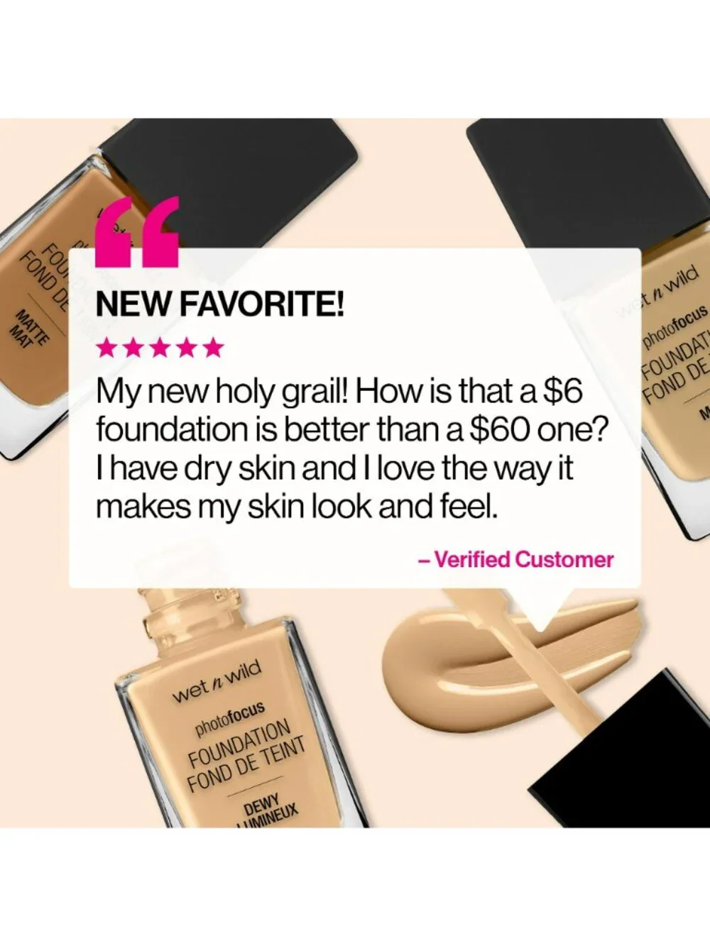 Wet N Wild Photo Focus Matte Liquid Foundation Buff Bisque 366C 1.0 Fl Oz Light